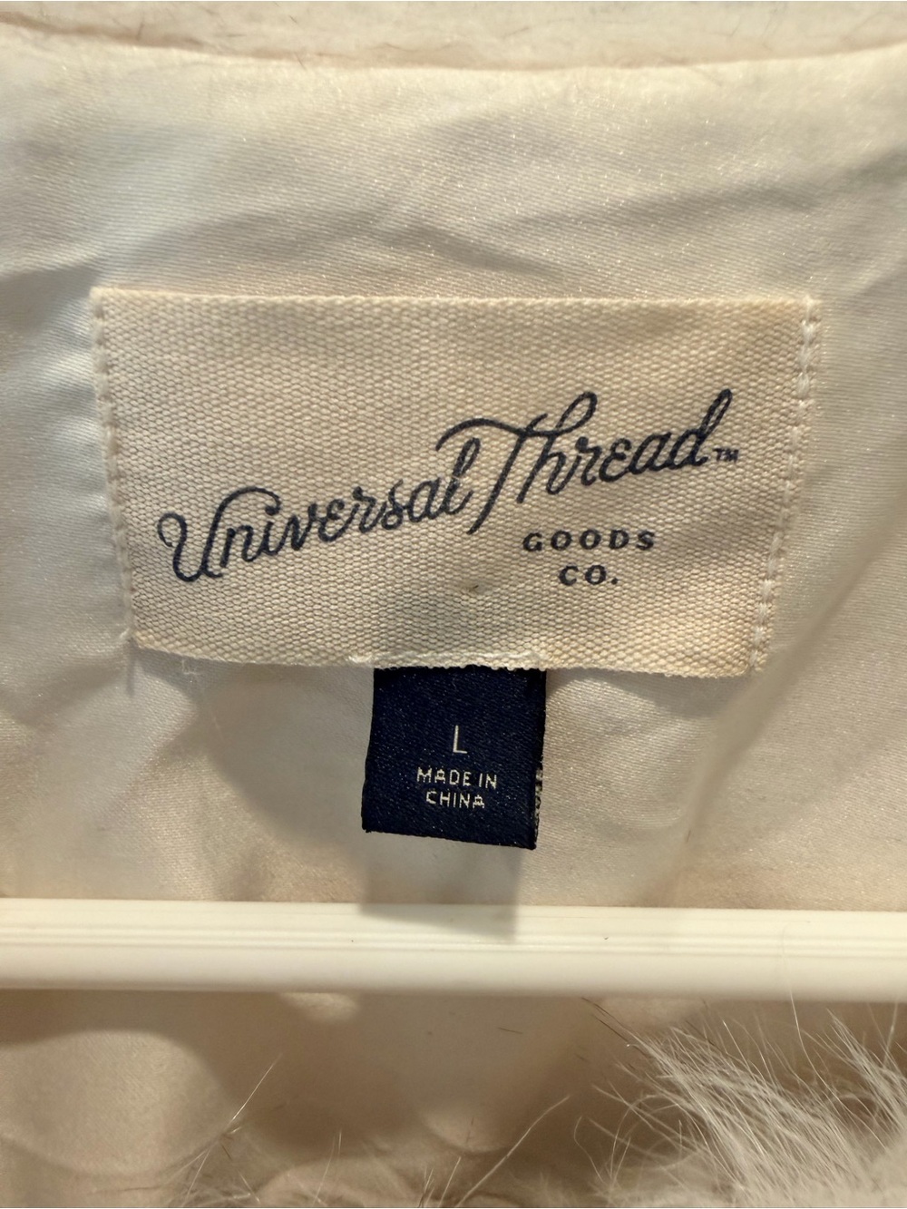 Universal Thread Large Ivory Plush Faux Fur Open Front Jacket - Picture 3 of 11